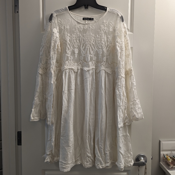 Boohoo Bohemian Flare Sleeve Baby Doll Dress - Picture 2 of 7